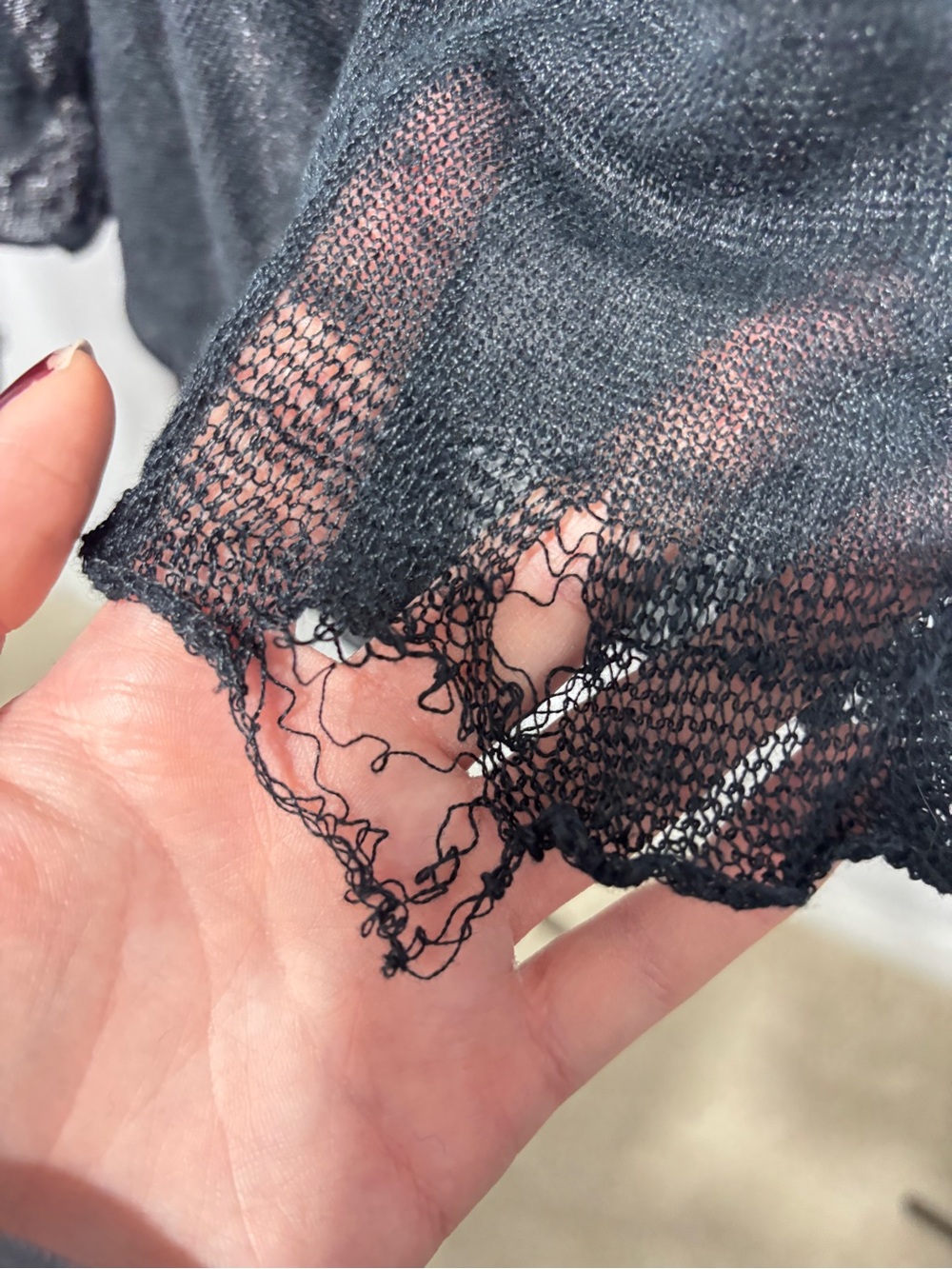 Distressed Mesh Ruffle Cardigan - Picture 4 of 4